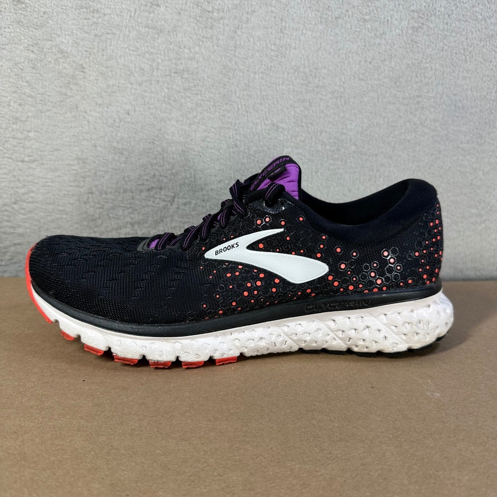 Brooks Glycerin 17 Running Shoes Womens 7.5 Black Purple Pink Athletic Sneakers